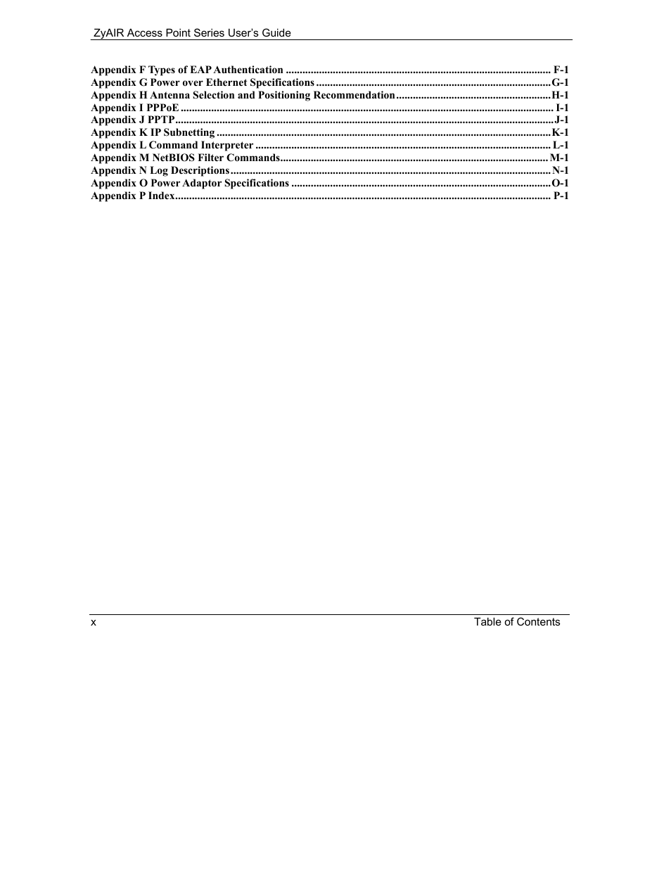 ZyXEL Communications ZyXEL ZyAIR B-1000 User Manual | Page 10 / 231