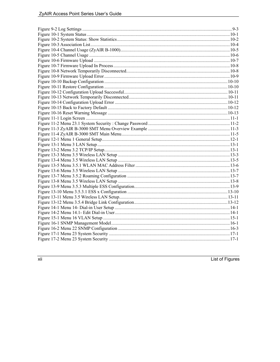 ZyXEL Communications ZyXEL ZyAIR B-1000 User Manual | Page 12 / 231