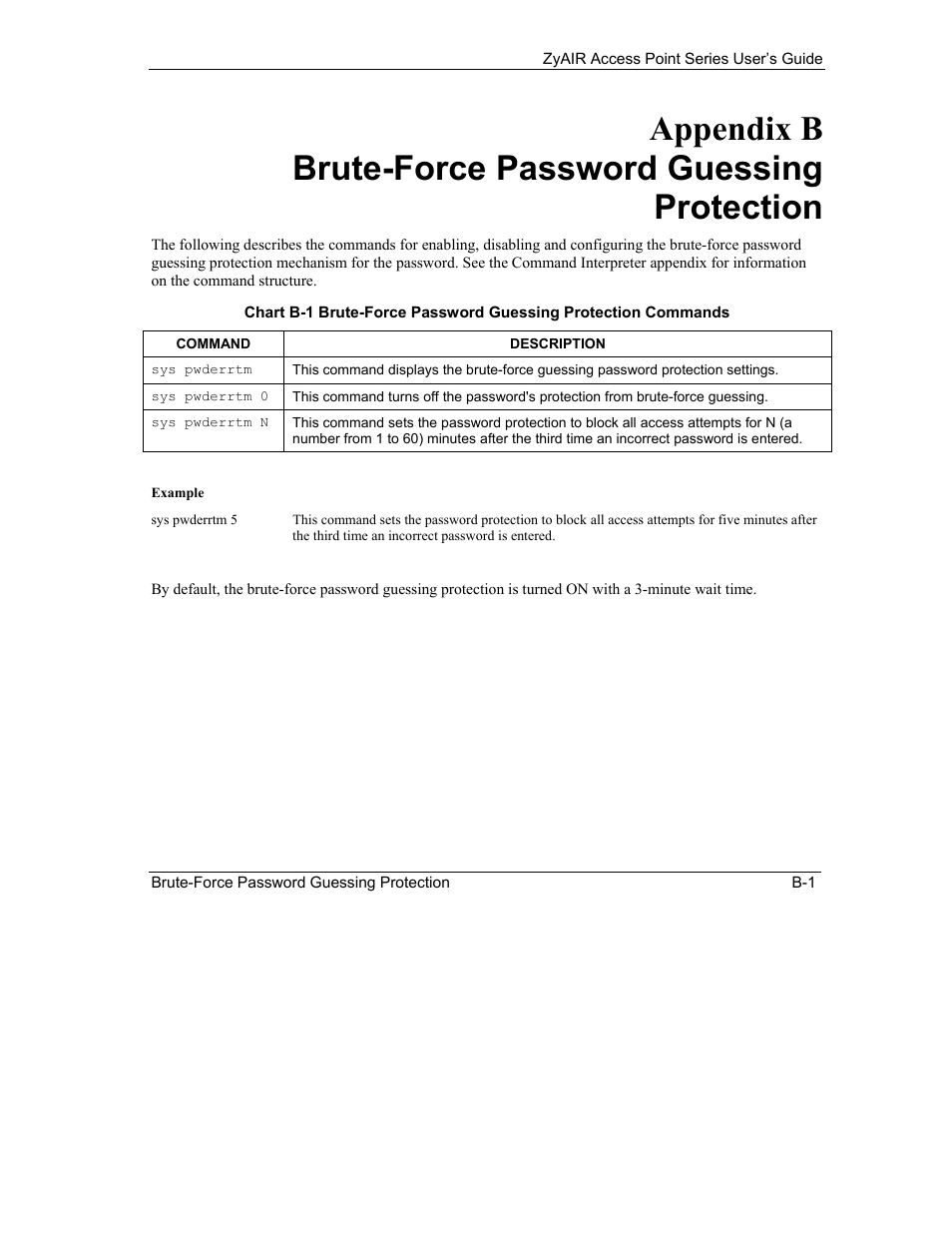 B. brute-force password guessing protection | ZyXEL Communications ZyXEL ZyAIR B-1000 User Manual | Page 177 / 231