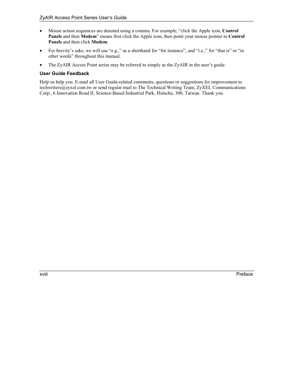 ZyXEL Communications ZyXEL ZyAIR B-1000 User Manual | Page 18 / 231