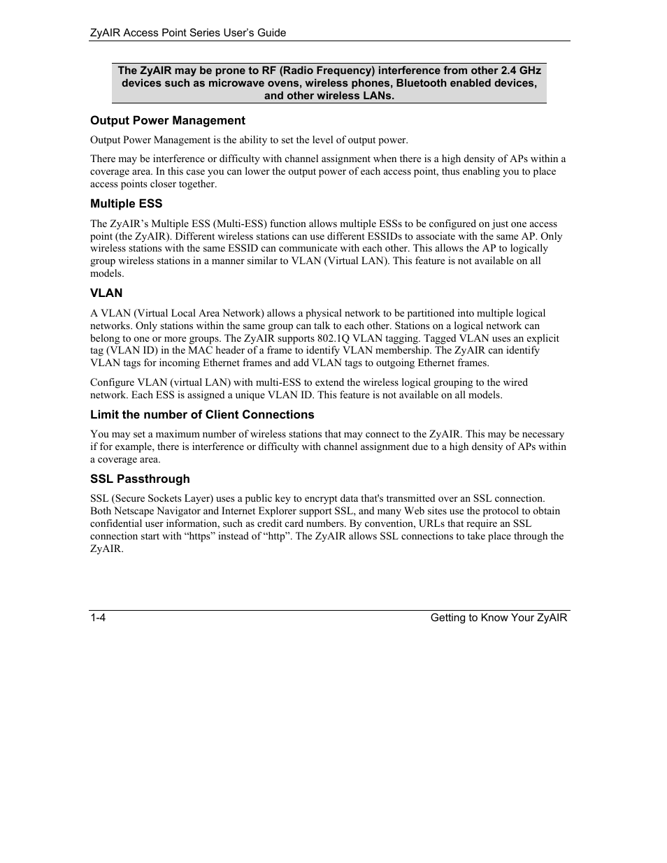 ZyXEL Communications ZyXEL ZyAIR B-1000 User Manual | Page 24 / 231