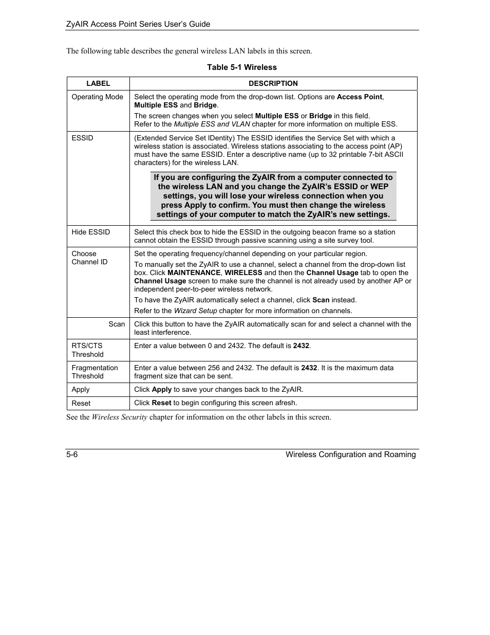 ZyXEL Communications ZyXEL ZyAIR B-1000 User Manual | Page 56 / 231