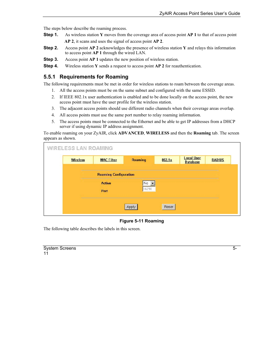 ZyXEL Communications ZyXEL ZyAIR B-1000 User Manual | Page 61 / 231