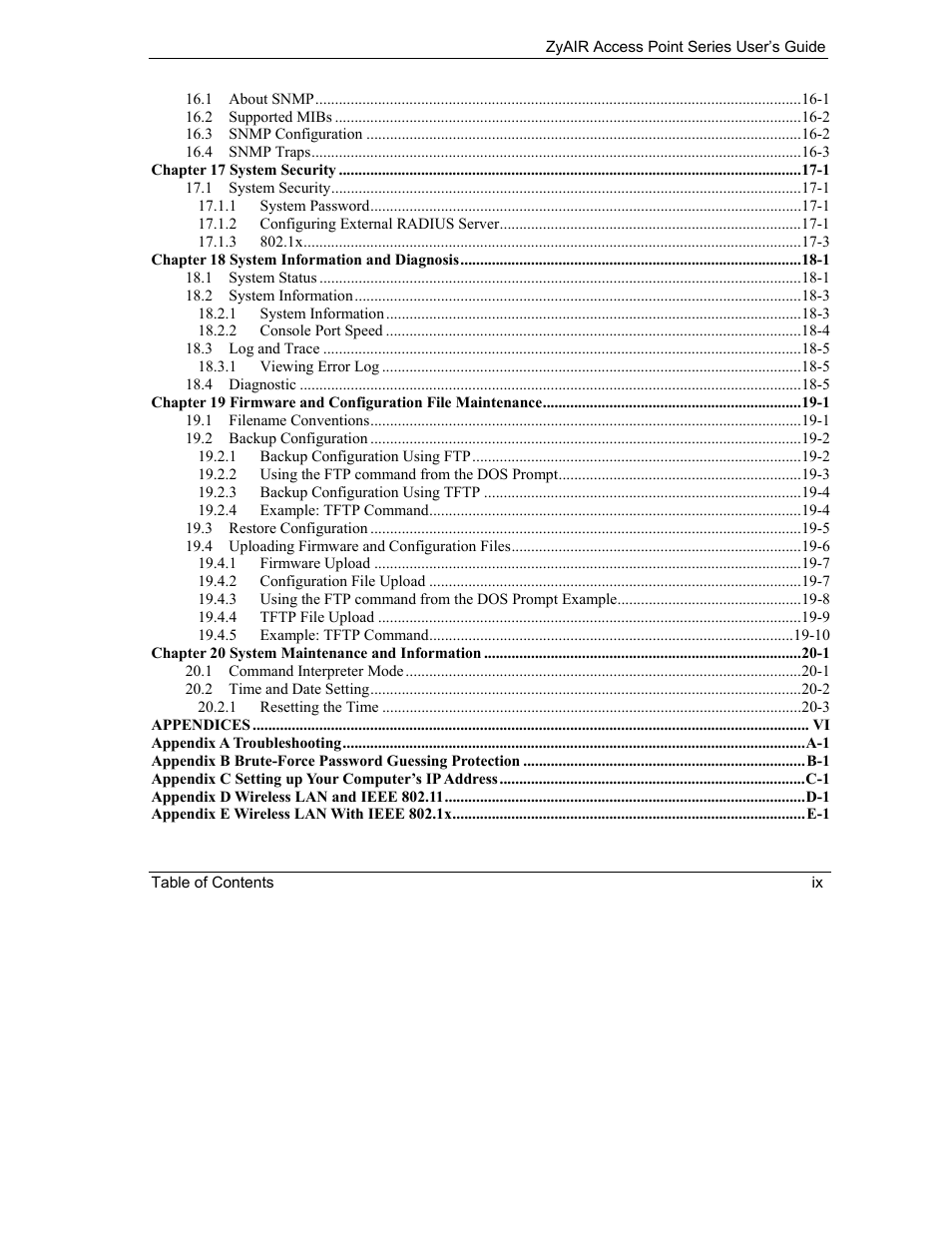 ZyXEL Communications ZyXEL ZyAIR B-1000 User Manual | Page 9 / 231