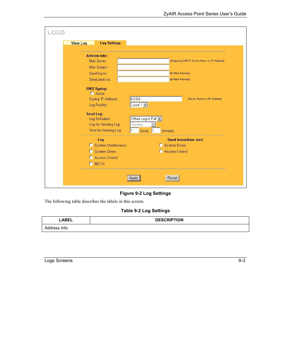 ZyXEL Communications ZyXEL ZyAIR B-1000 User Manual | Page 96 / 231