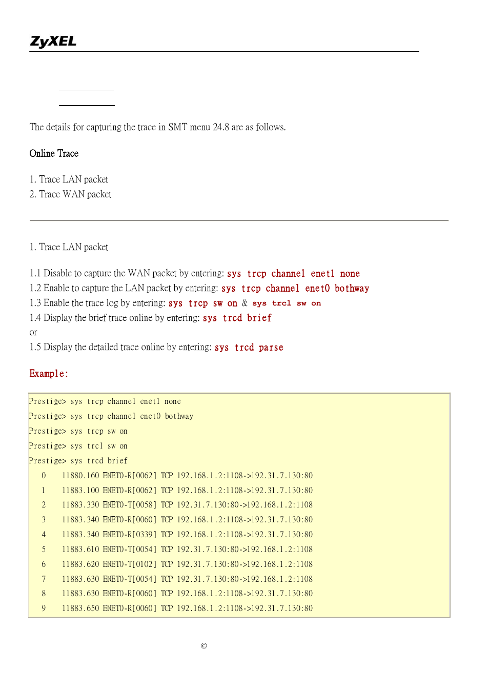 ZyXEL Communications P-2302R-P1 User Manual | Page 121 / 146