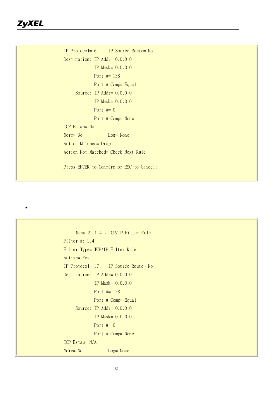 ZyXEL Communications P-2302R-P1 User Manual | Page 36 / 146