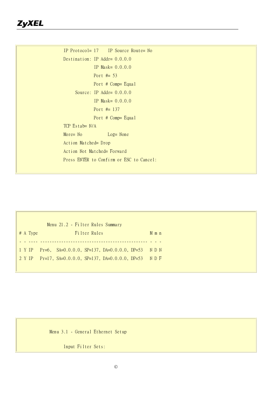 ZyXEL Communications P-2302R-P1 User Manual | Page 40 / 146