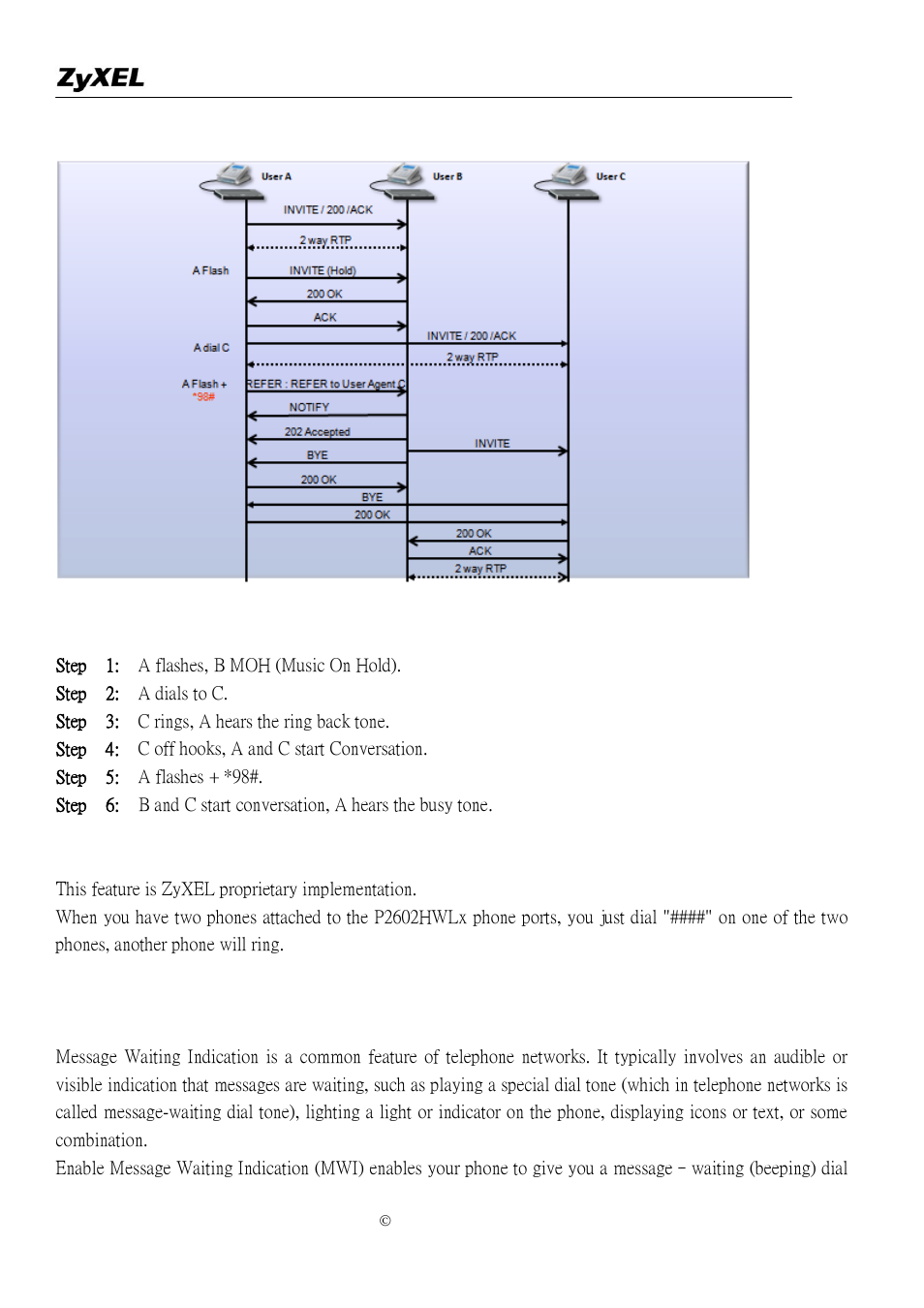 Internal call | ZyXEL Communications P-2302R-P1 User Manual | Page 91 / 146