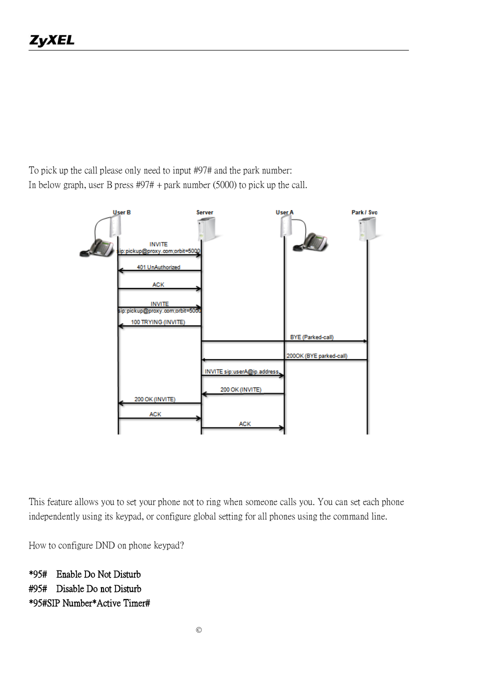 Do not disturb (dnd) | ZyXEL Communications P-2302R-P1 User Manual | Page 96 / 146