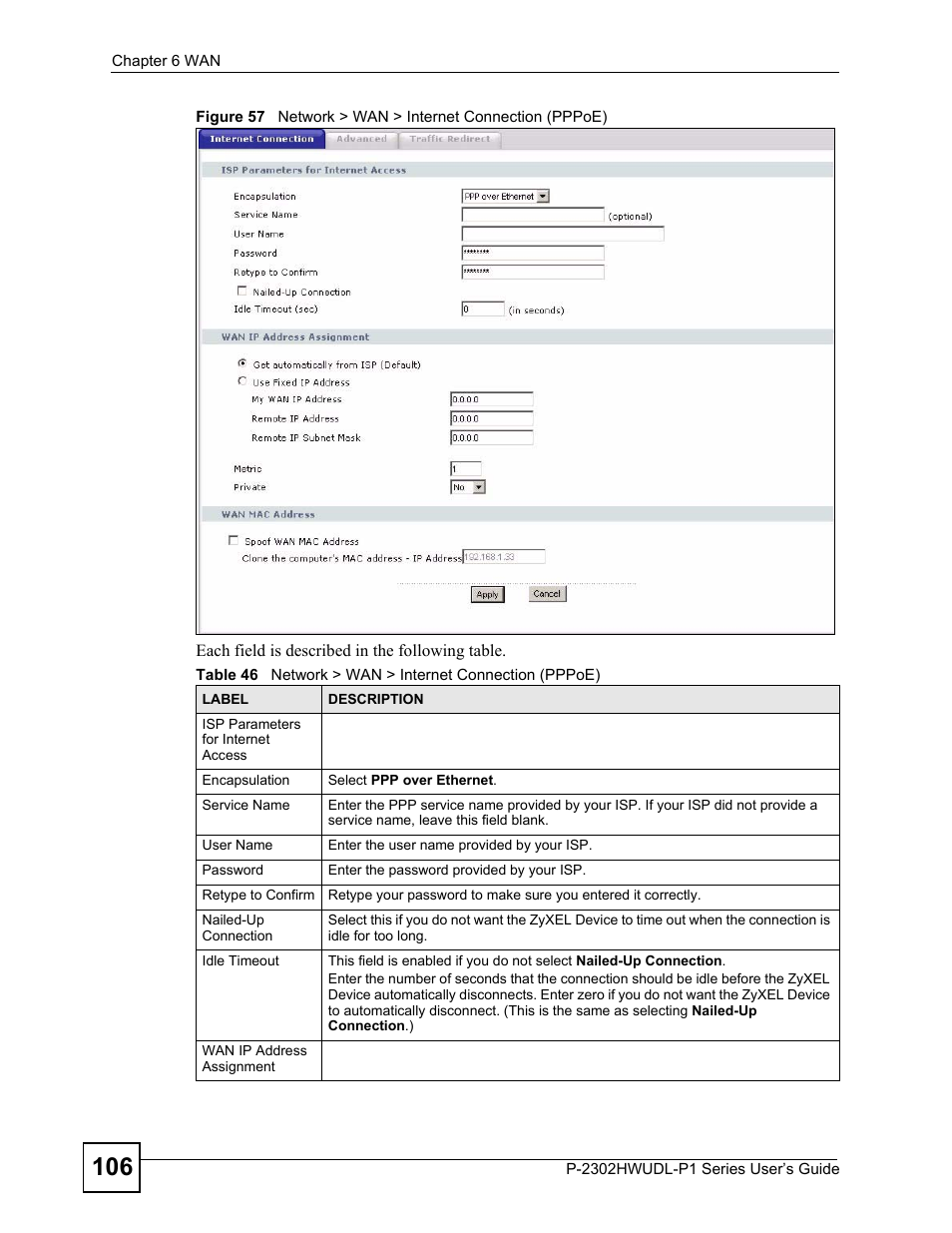ZyXEL Communications P-2302HWUDL-P1 Series User Manual | Page 106 / 368