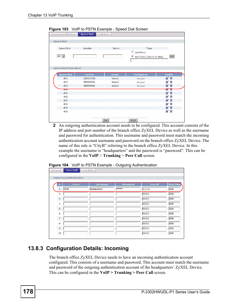 3 configuration details: incoming | ZyXEL Communications P-2302HWUDL-P1 Series User Manual | Page 178 / 368
