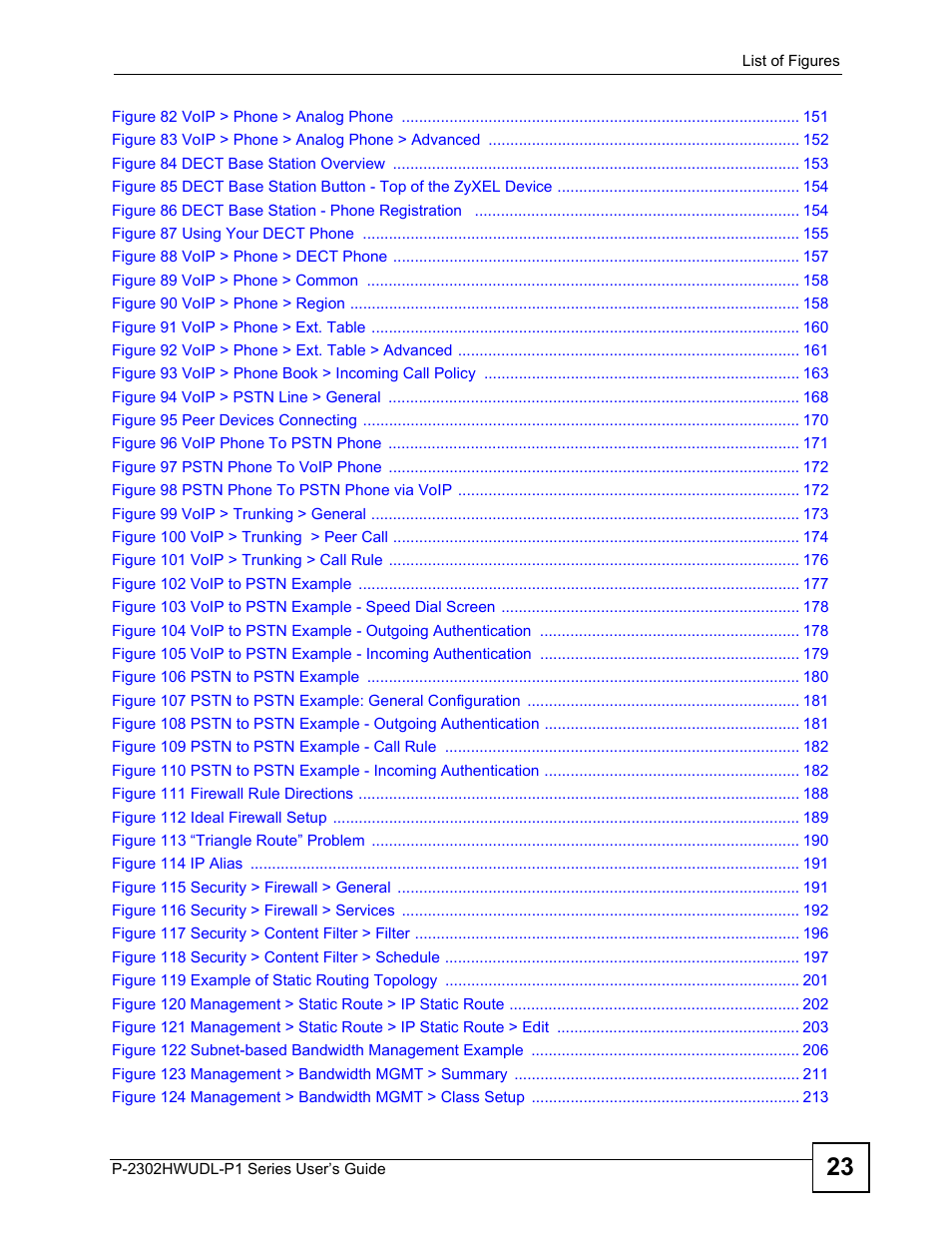 ZyXEL Communications P-2302HWUDL-P1 Series User Manual | Page 23 / 368