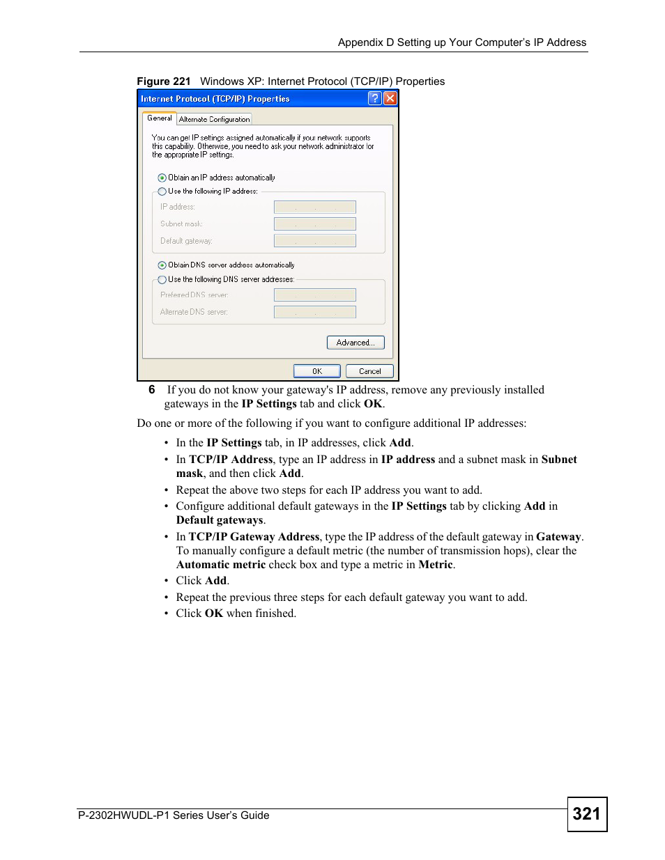 ZyXEL Communications P-2302HWUDL-P1 Series User Manual | Page 321 / 368