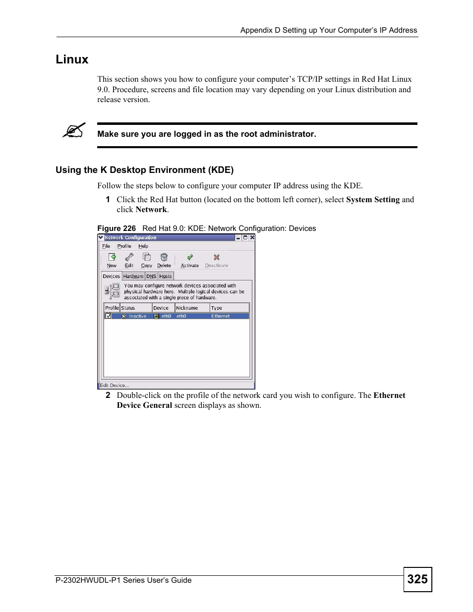 325 linux | ZyXEL Communications P-2302HWUDL-P1 Series User Manual | Page 325 / 368