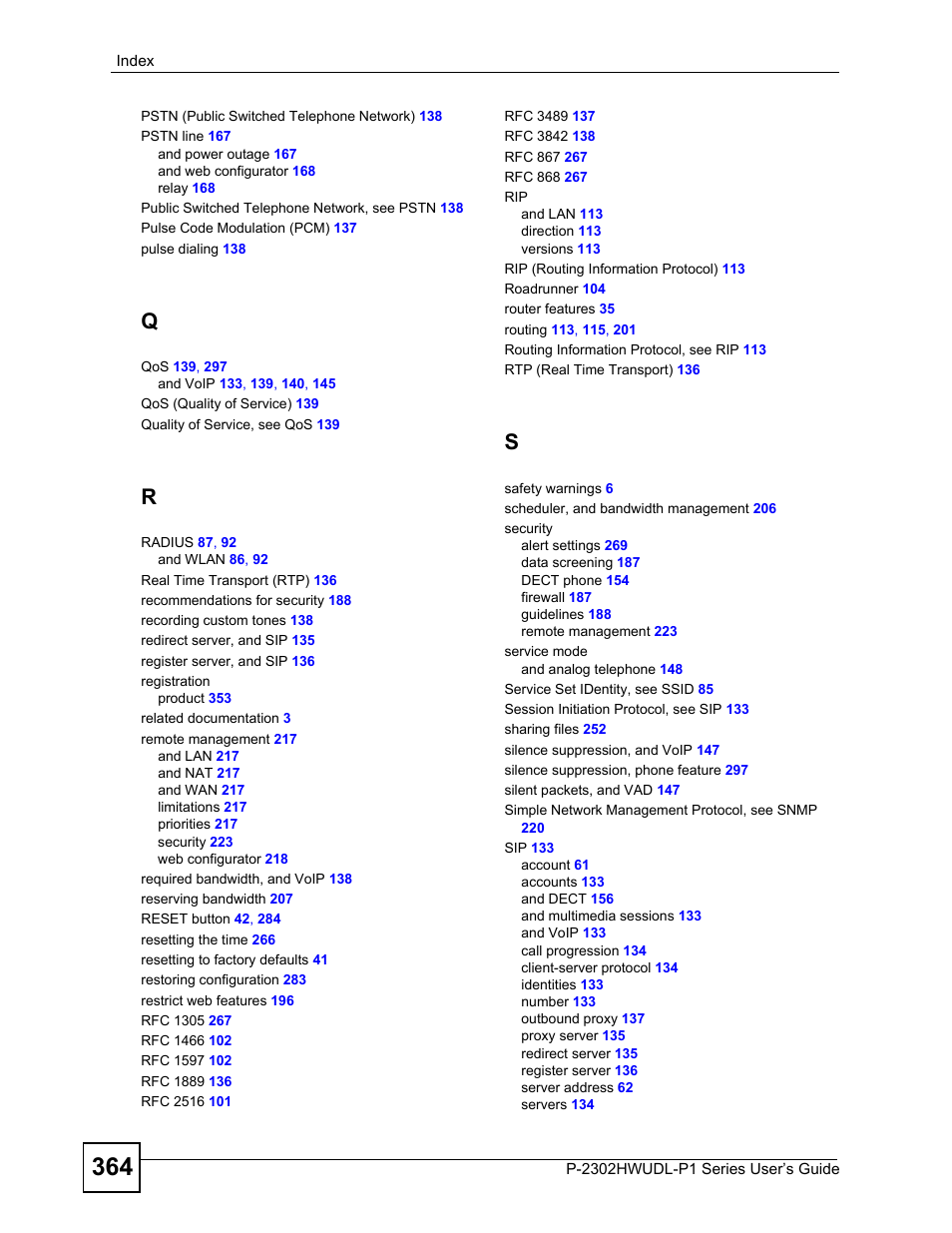 ZyXEL Communications P-2302HWUDL-P1 Series User Manual | Page 364 / 368