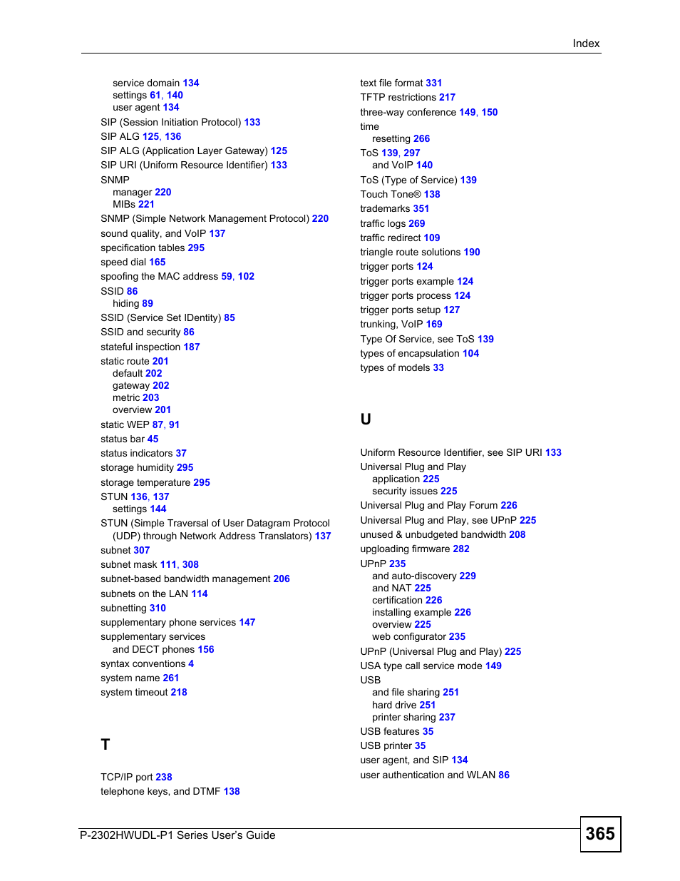 ZyXEL Communications P-2302HWUDL-P1 Series User Manual | Page 365 / 368