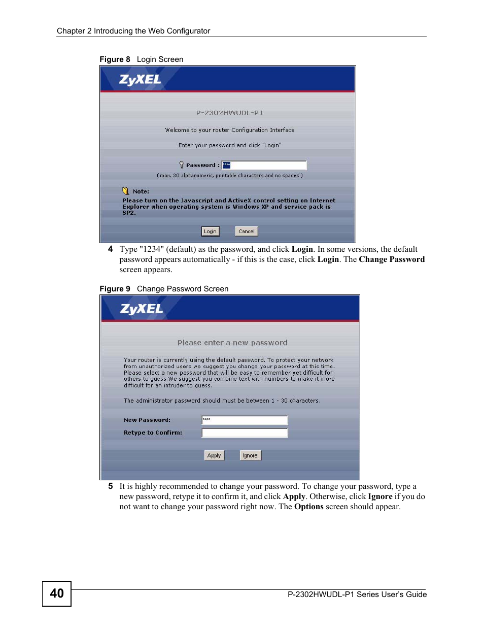 ZyXEL Communications P-2302HWUDL-P1 Series User Manual | Page 40 / 368