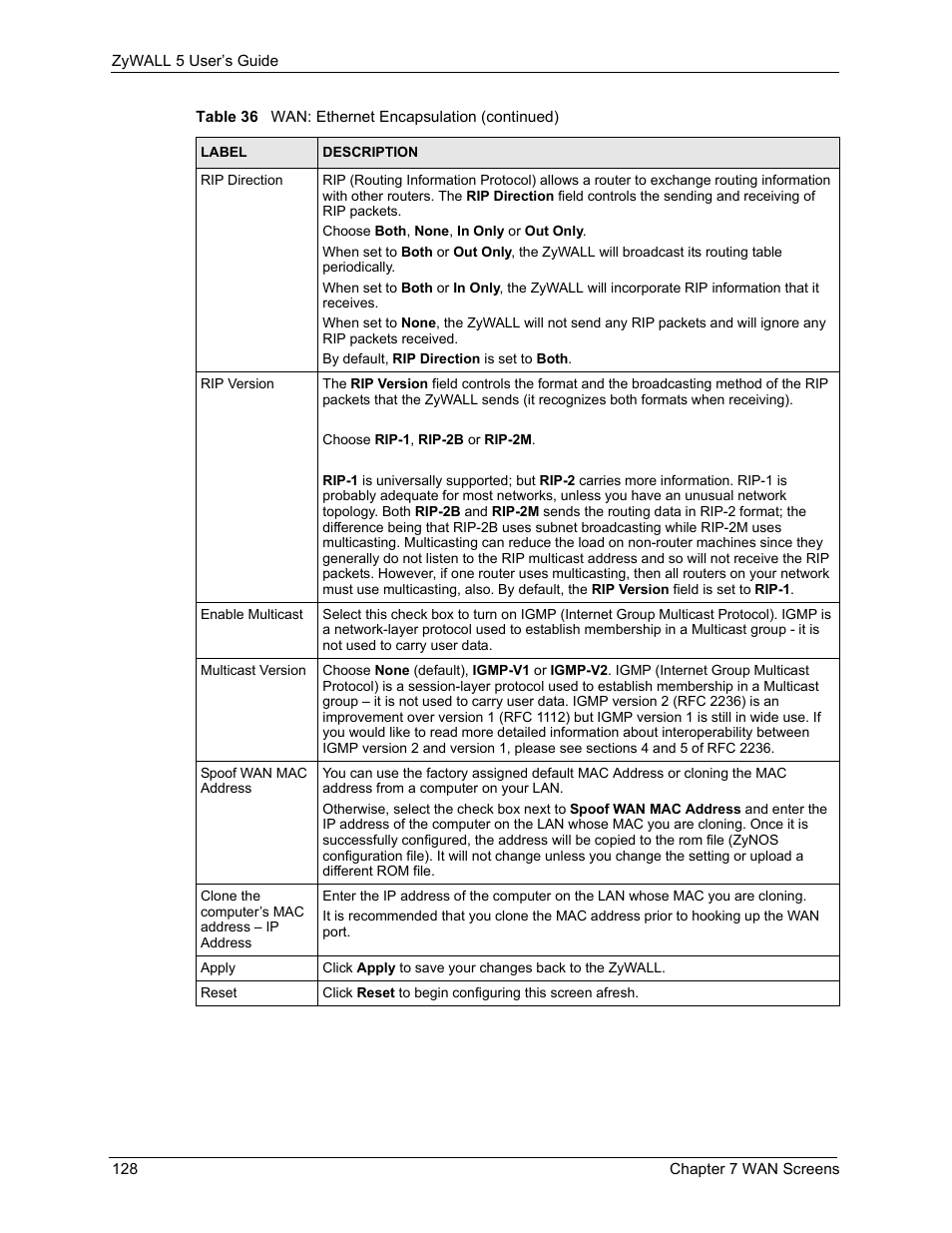 ZyXEL Communications ZyXEL ZyWALL 5 User Manual | Page 129 / 667