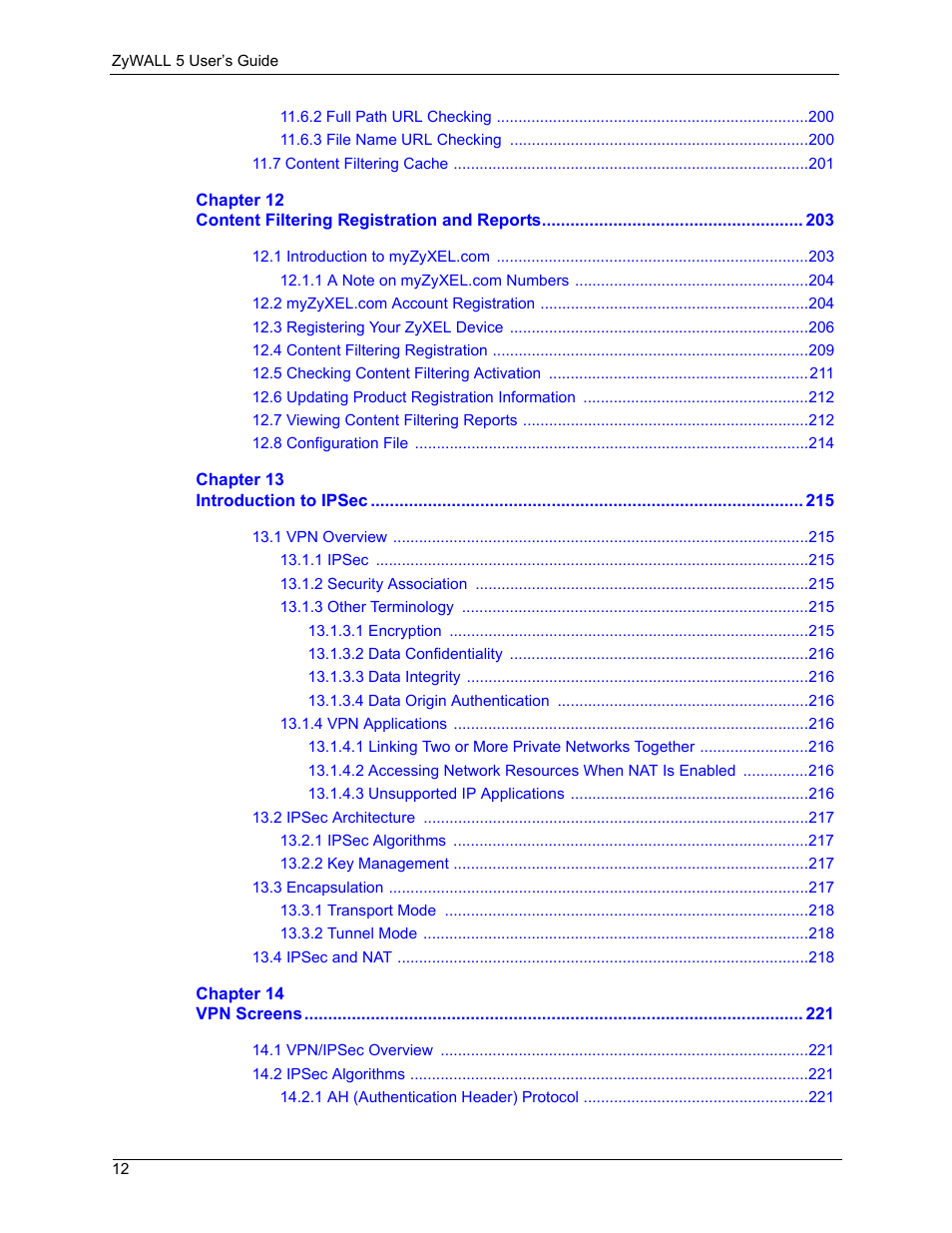 ZyXEL Communications ZyXEL ZyWALL 5 User Manual | Page 13 / 667