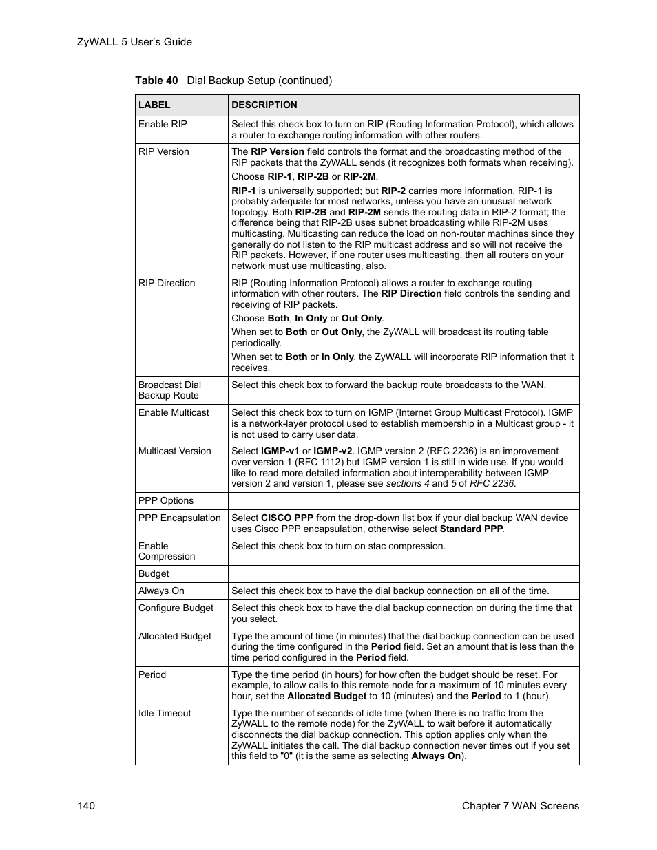 ZyXEL Communications ZyXEL ZyWALL 5 User Manual | Page 141 / 667