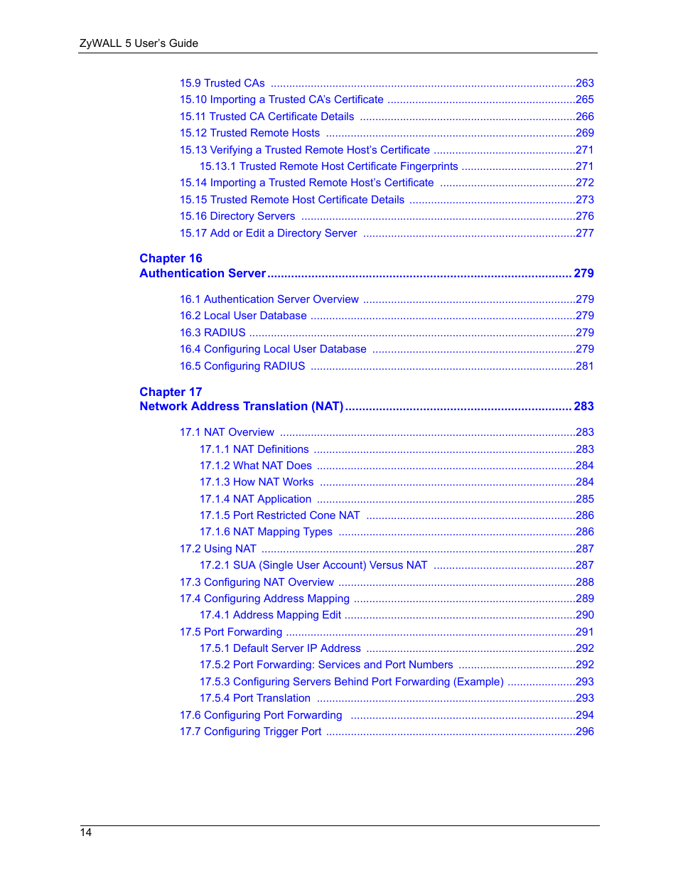 ZyXEL Communications ZyXEL ZyWALL 5 User Manual | Page 15 / 667
