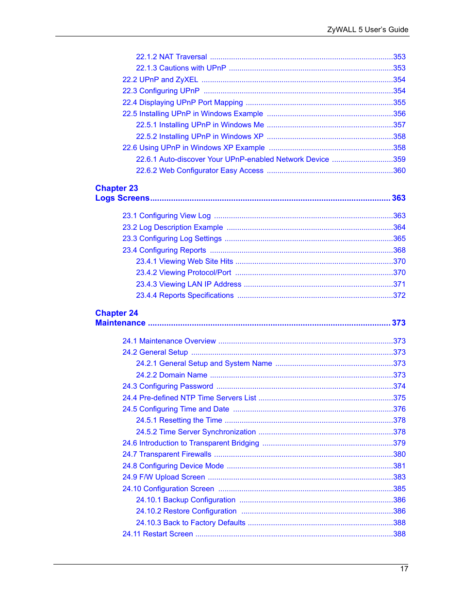 ZyXEL Communications ZyXEL ZyWALL 5 User Manual | Page 18 / 667