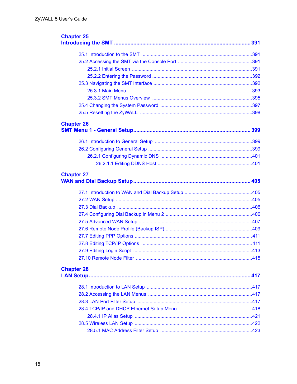 ZyXEL Communications ZyXEL ZyWALL 5 User Manual | Page 19 / 667