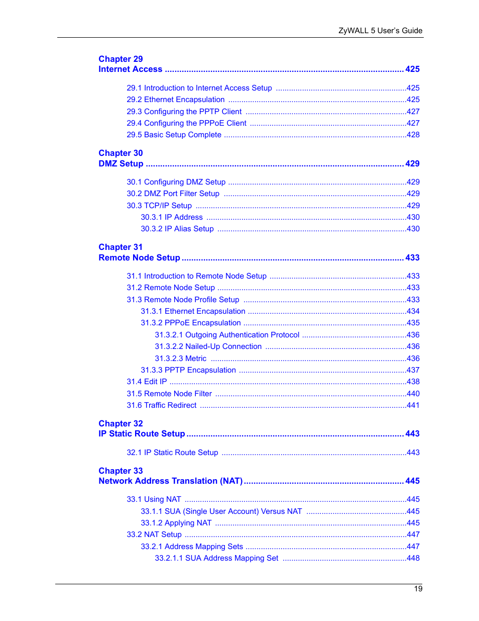 ZyXEL Communications ZyXEL ZyWALL 5 User Manual | Page 20 / 667
