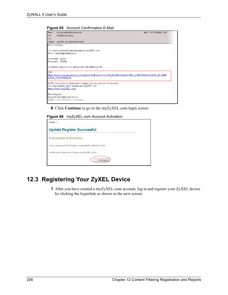 3 registering your zyxel device | ZyXEL Communications ZyXEL ZyWALL 5 User Manual | Page 207 / 667