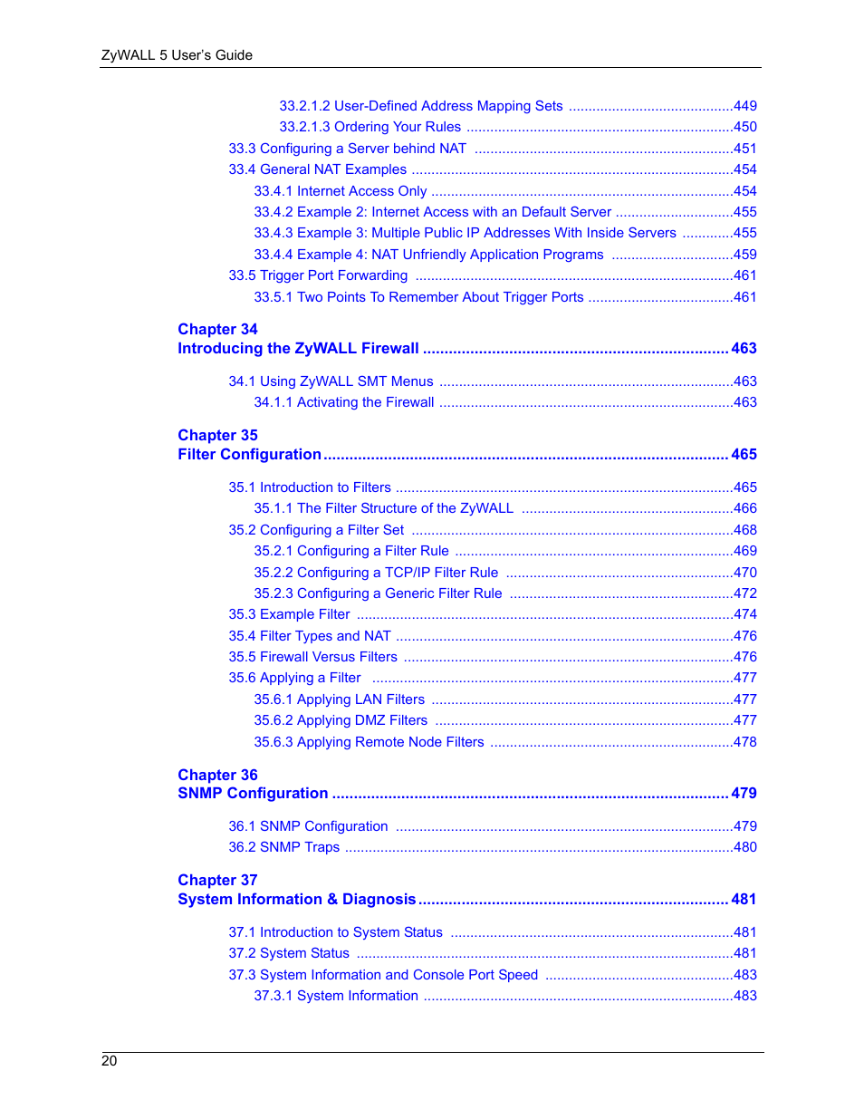 ZyXEL Communications ZyXEL ZyWALL 5 User Manual | Page 21 / 667