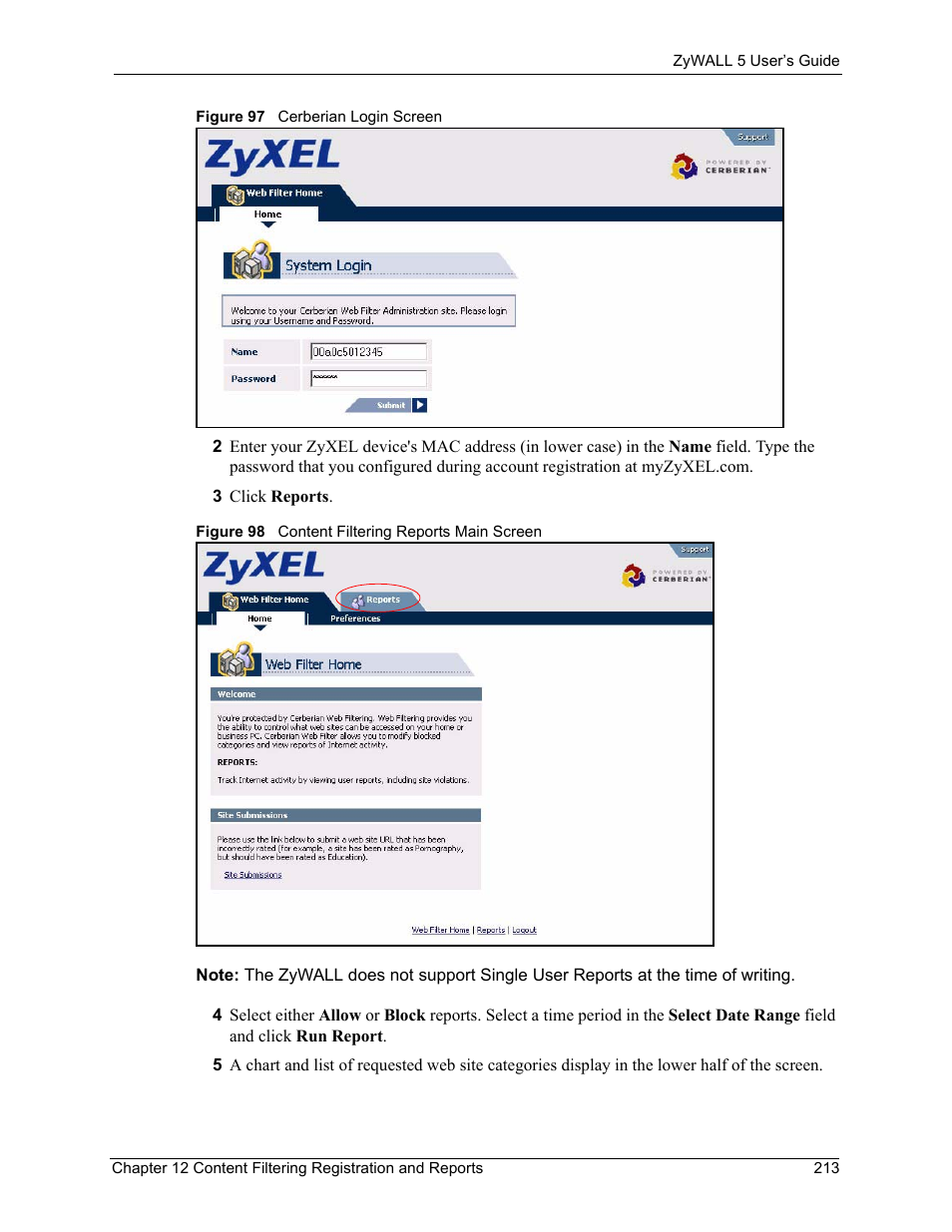 ZyXEL Communications ZyXEL ZyWALL 5 User Manual | Page 214 / 667