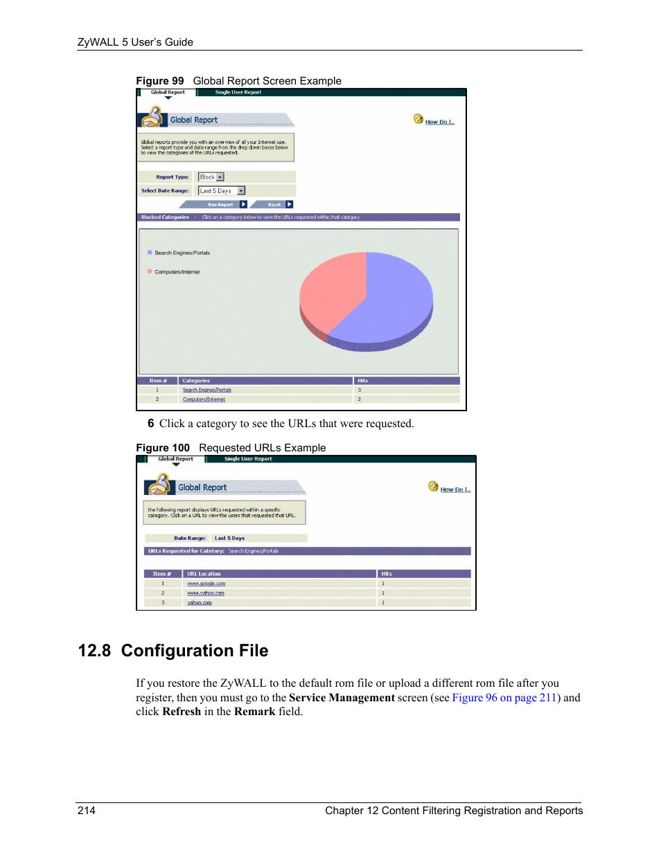 8 configuration file | ZyXEL Communications ZyXEL ZyWALL 5 User Manual | Page 215 / 667