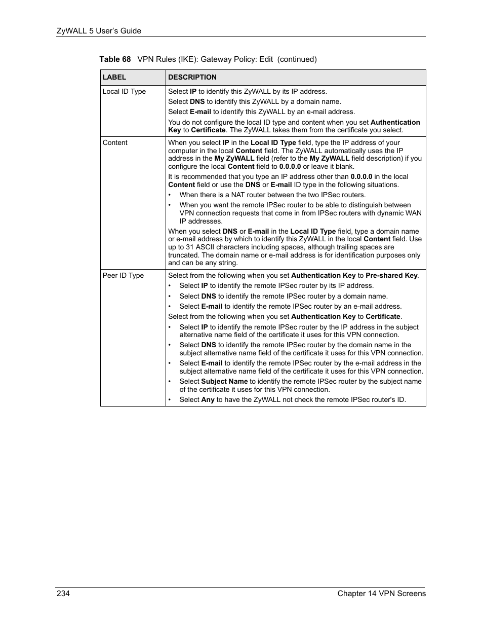 ZyXEL Communications ZyXEL ZyWALL 5 User Manual | Page 235 / 667