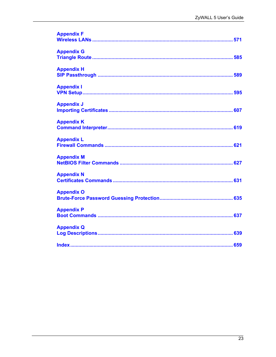 ZyXEL Communications ZyXEL ZyWALL 5 User Manual | Page 24 / 667