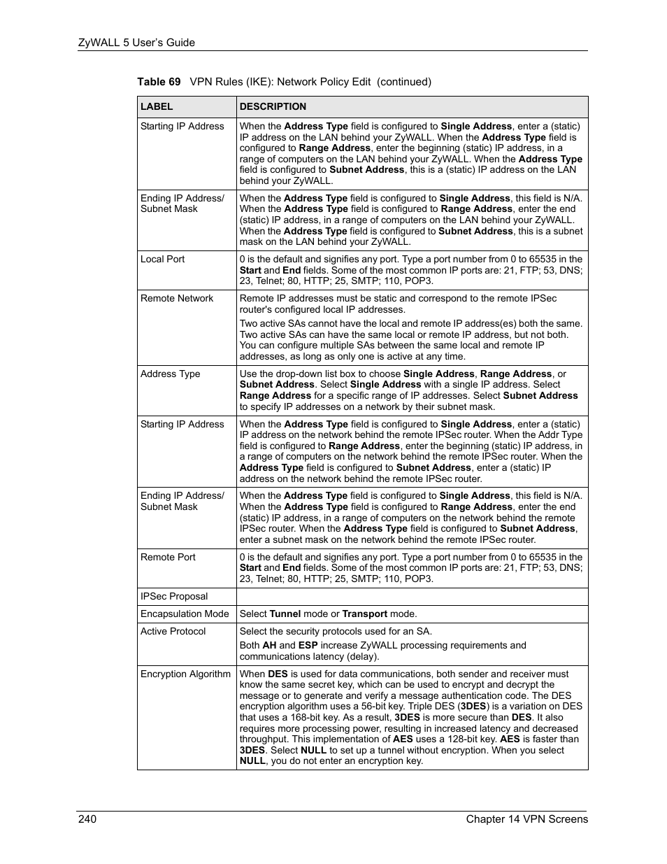 ZyXEL Communications ZyXEL ZyWALL 5 User Manual | Page 241 / 667