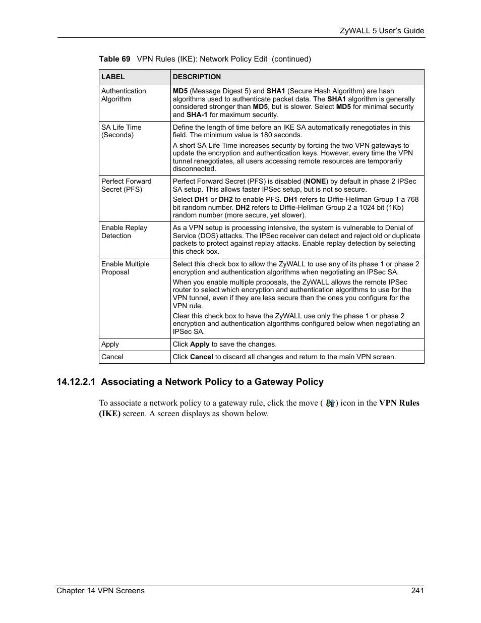 1 associating a network policy to a gateway policy | ZyXEL Communications ZyXEL ZyWALL 5 User Manual | Page 242 / 667