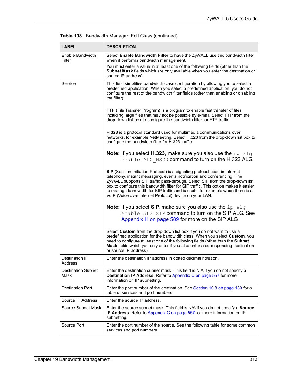 ZyXEL Communications ZyXEL ZyWALL 5 User Manual | Page 314 / 667