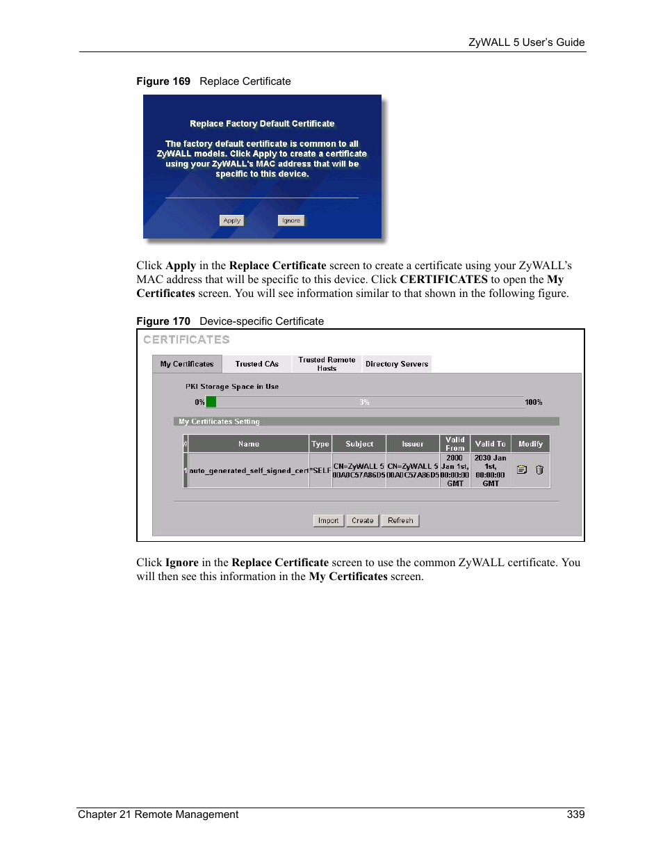 Figure 170 on | ZyXEL Communications ZyXEL ZyWALL 5 User Manual | Page 340 / 667