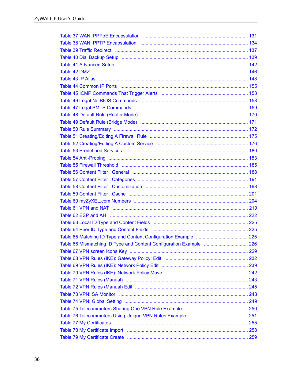 ZyXEL Communications ZyXEL ZyWALL 5 User Manual | Page 37 / 667