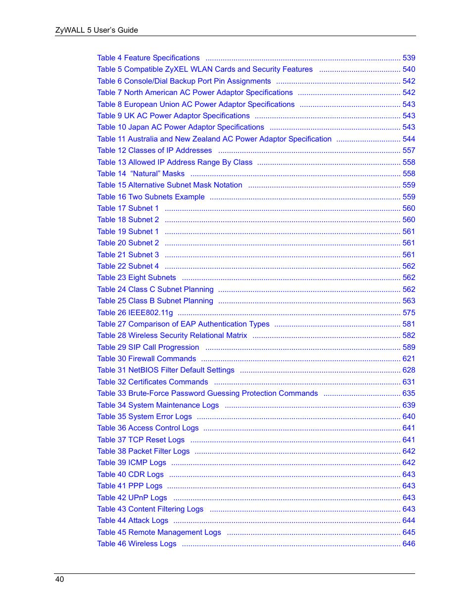 ZyXEL Communications ZyXEL ZyWALL 5 User Manual | Page 41 / 667