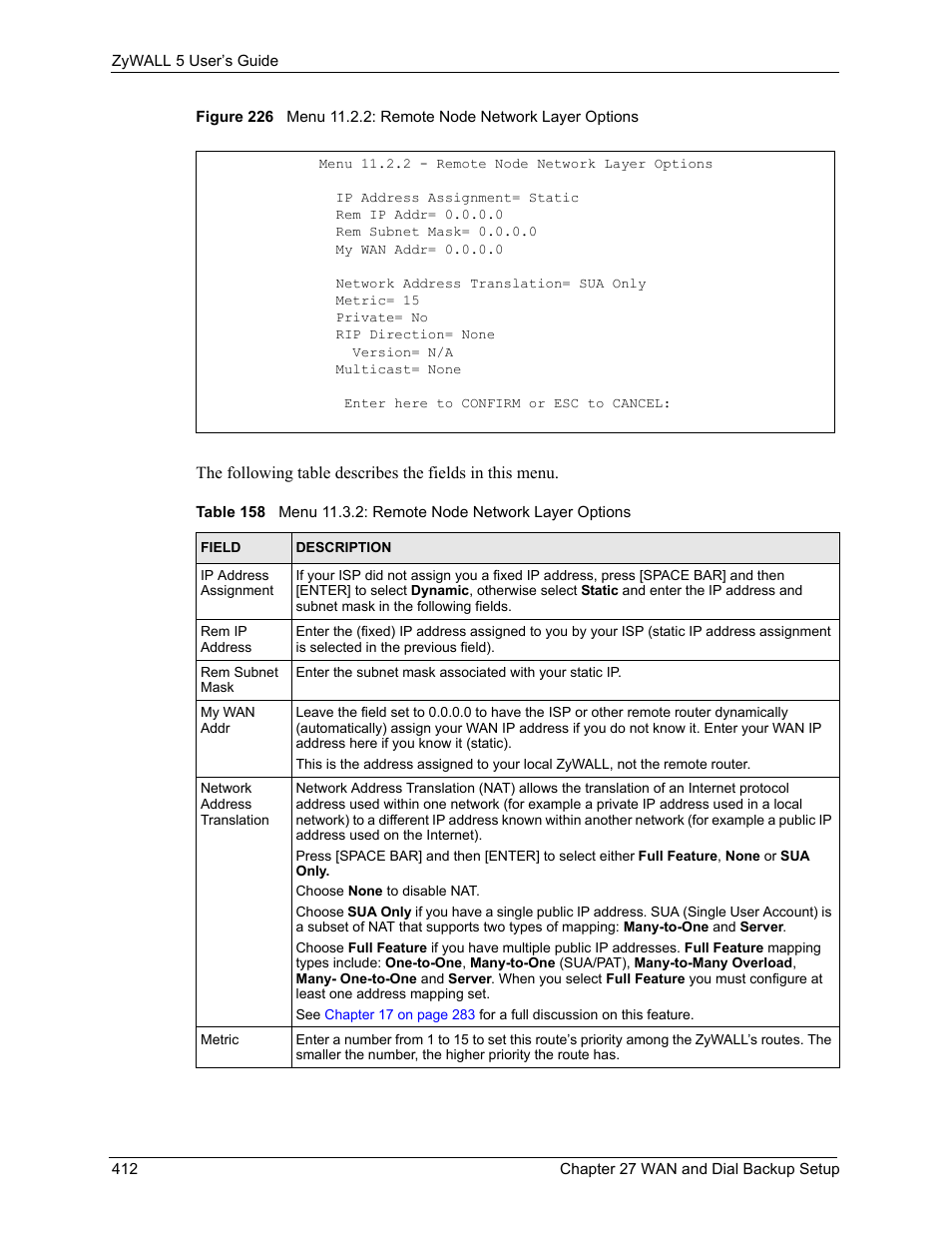 ZyXEL Communications ZyXEL ZyWALL 5 User Manual | Page 413 / 667