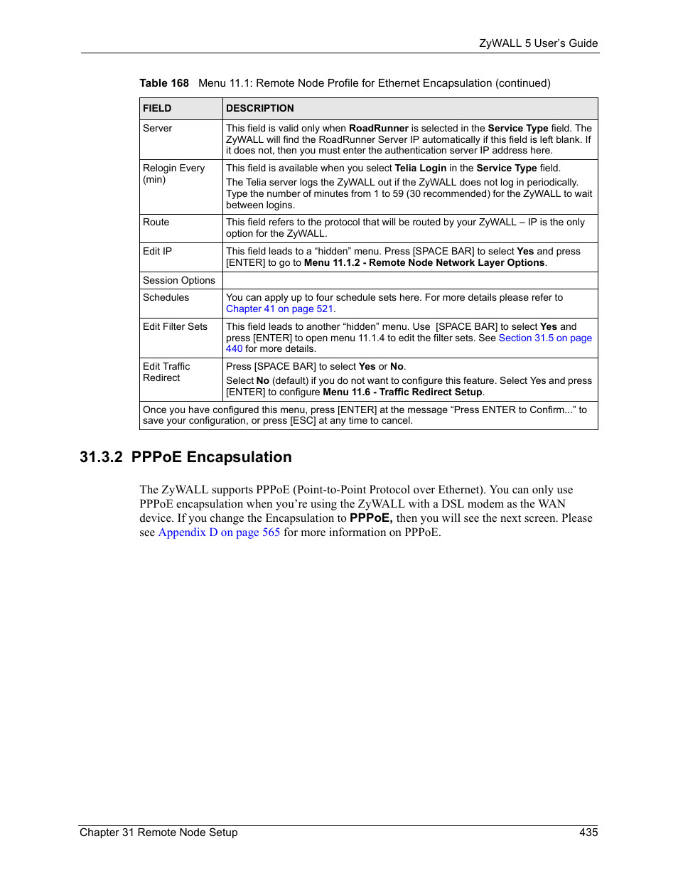 2 pppoe encapsulation | ZyXEL Communications ZyXEL ZyWALL 5 User Manual | Page 436 / 667