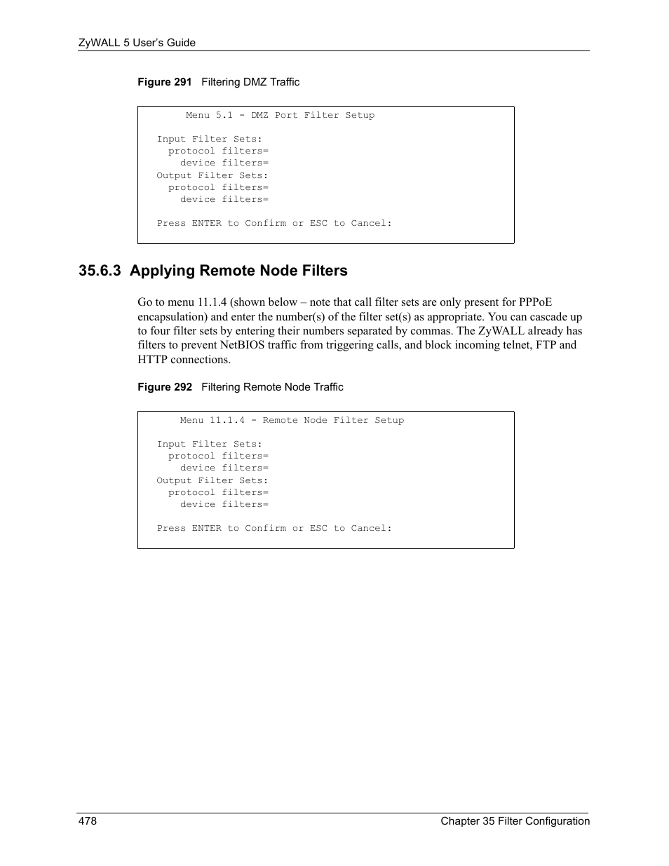 3 applying remote node filters | ZyXEL Communications ZyXEL ZyWALL 5 User Manual | Page 479 / 667