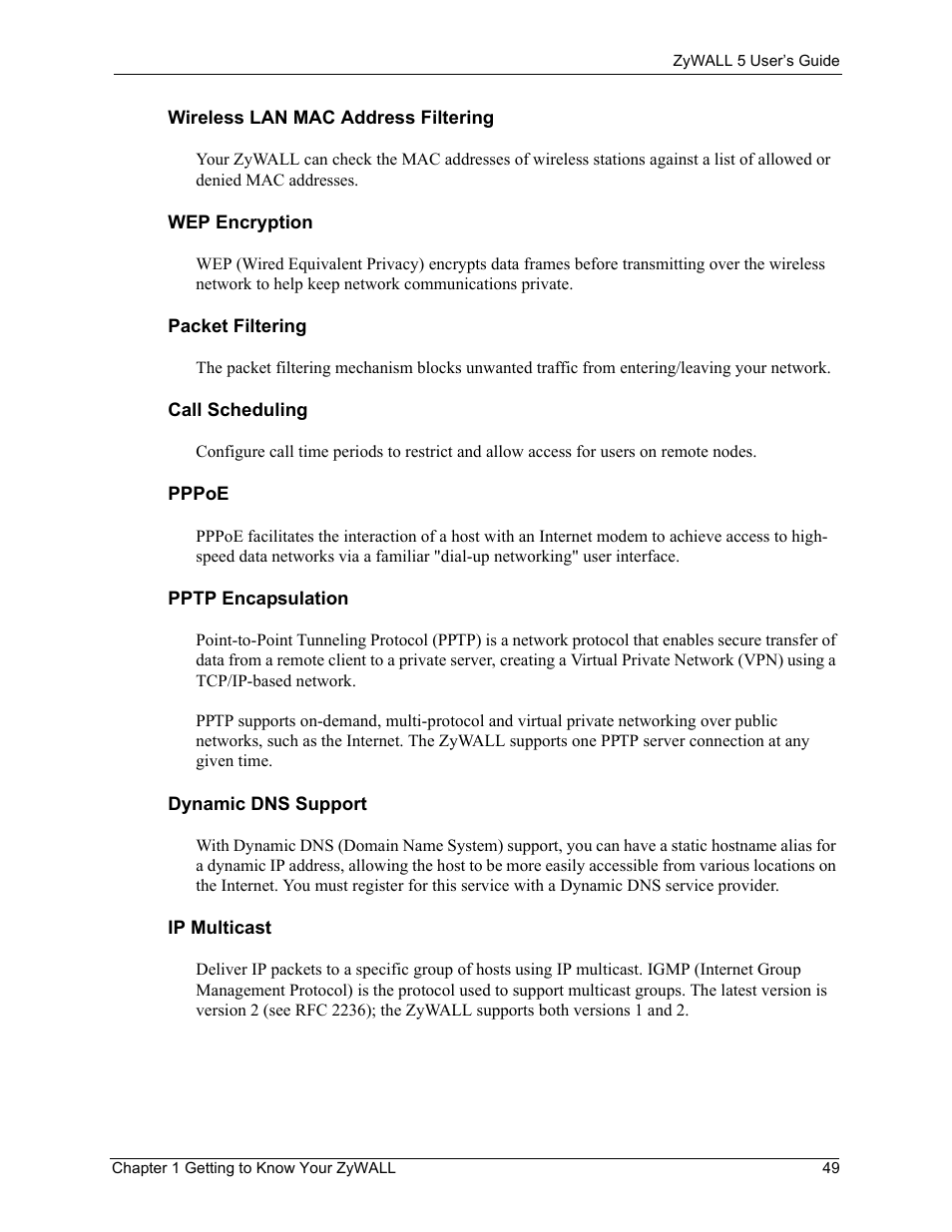 ZyXEL Communications ZyXEL ZyWALL 5 User Manual | Page 50 / 667