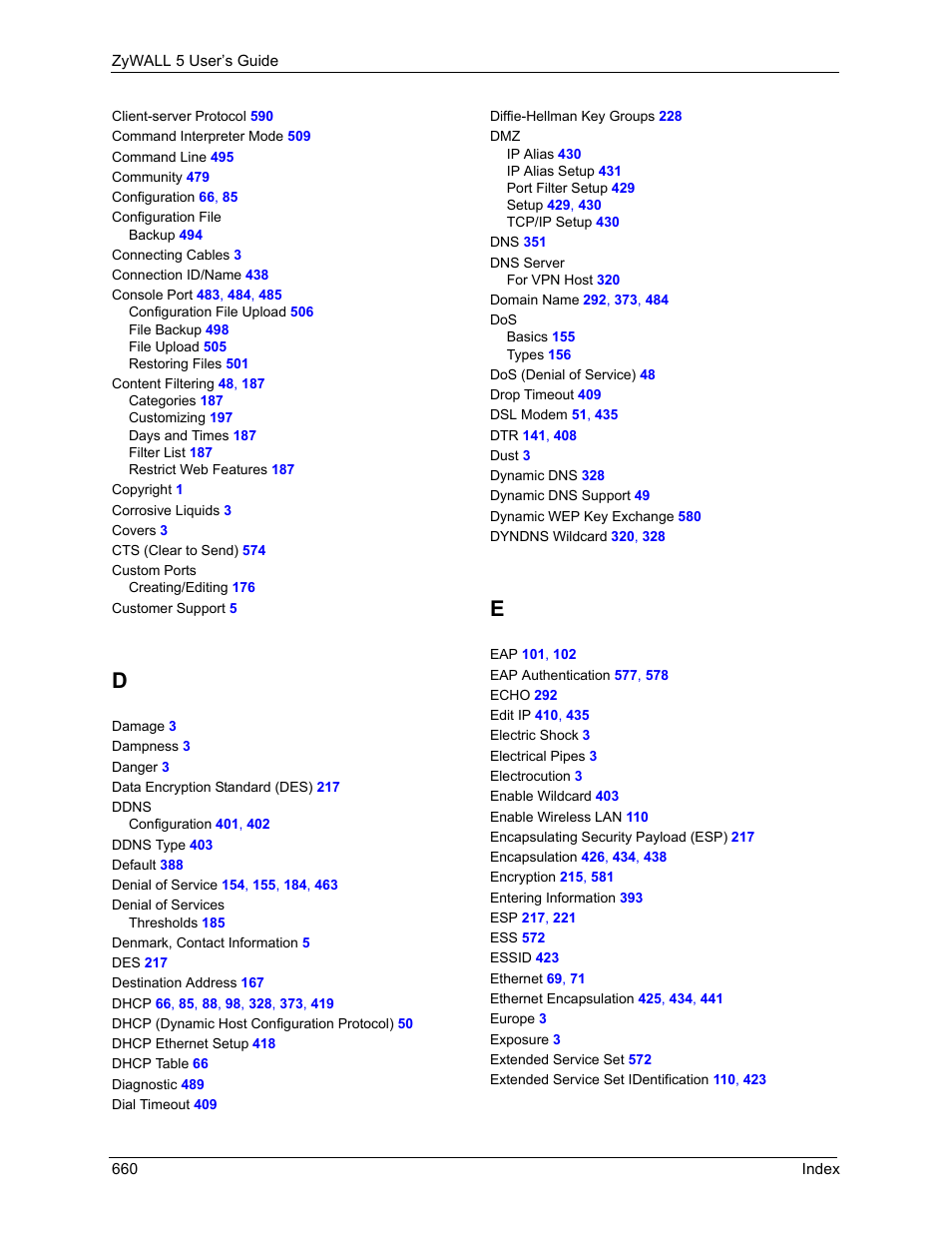 ZyXEL Communications ZyXEL ZyWALL 5 User Manual | Page 661 / 667