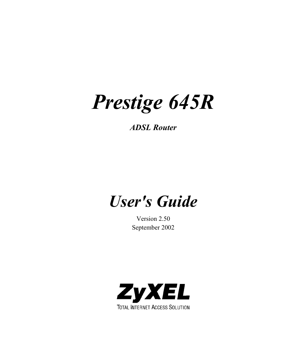ZyXEL Communications Prestige 645R User Manual | 180 pages
