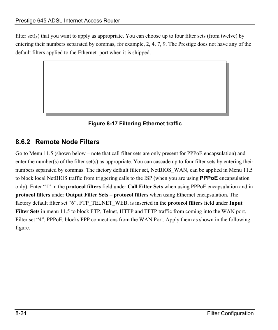 2 remote node filters | ZyXEL Communications Prestige 645R User Manual | Page 123 / 180