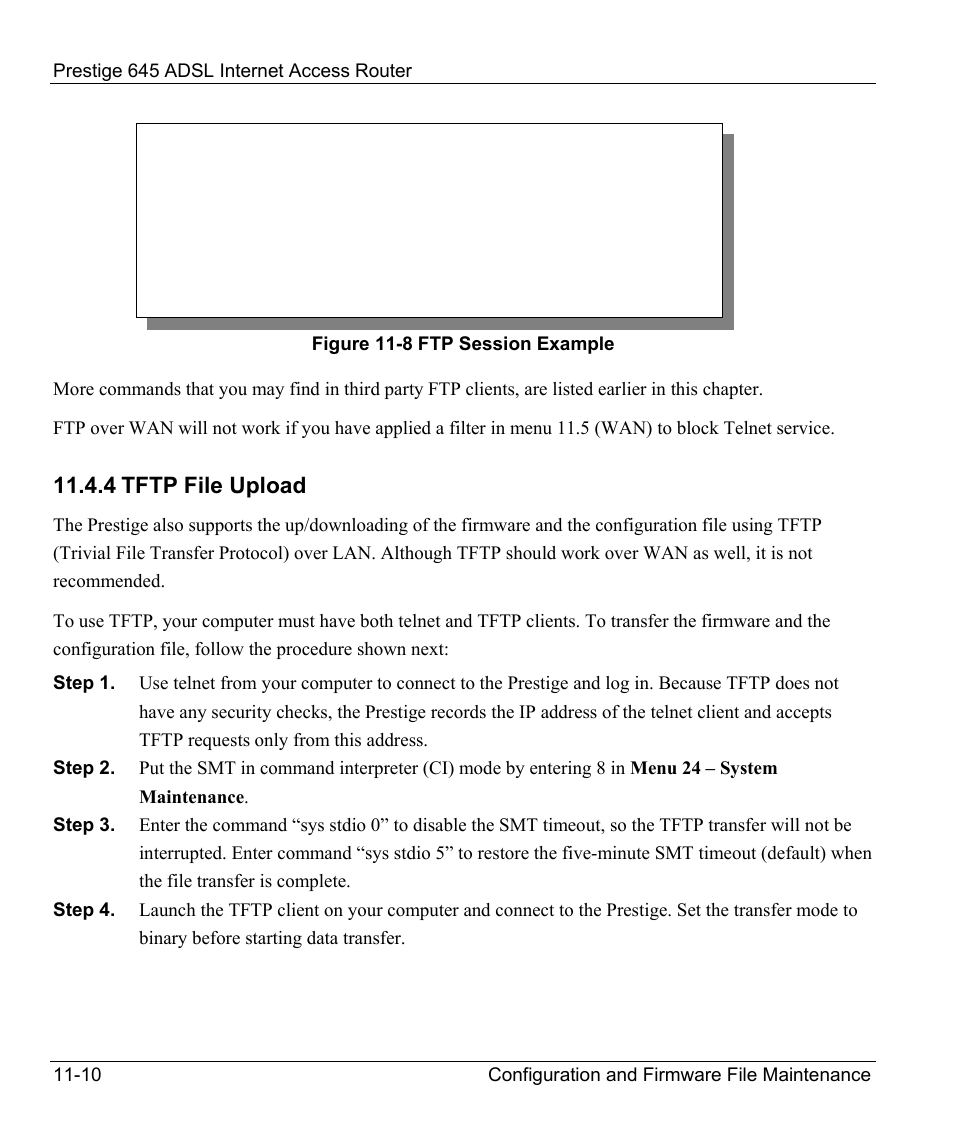 4 tftp file upload | ZyXEL Communications Prestige 645R User Manual | Page 151 / 180