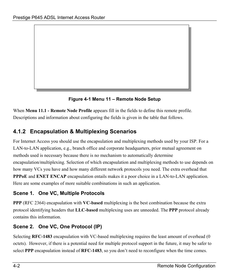 Encapsulation & multiplexing scenarios, 2 encapsulation & multiplexing scenarios | ZyXEL Communications Prestige 645R User Manual | Page 64 / 180